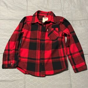 Levi’s Boy Red Plaid button down shirt